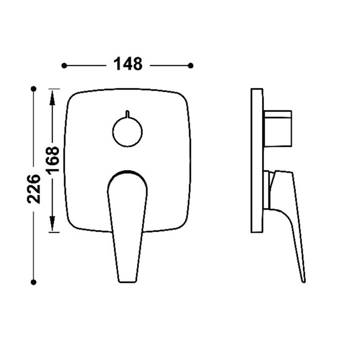 Maskownica do wpuszczanego korpusu 2-drożnego Rapid-box, TRES CANIGÓ-TRES PLUS - Chrom  