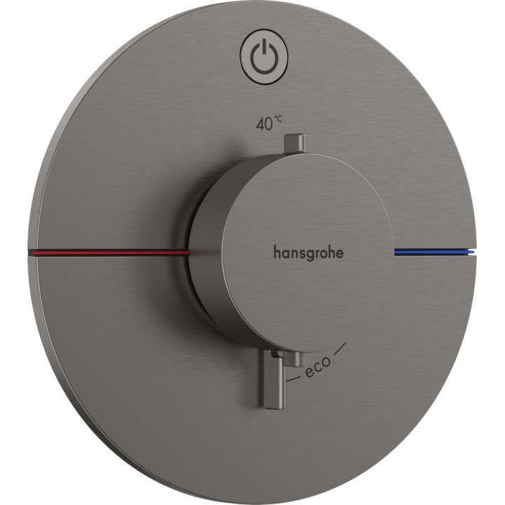Bateria termostatyczna, podtynkowa do 1 odbiornika, Hansgrohe ShowerSelect Comfort S - Czarny Chrom Szczotkowany