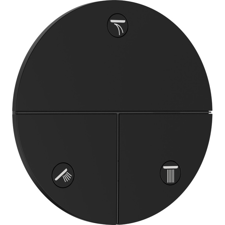 Zawór odcinający, podtynkowy do 3 odbiorników, Hansgrohe ShowerSelect Comfort S - Czarny Matowy