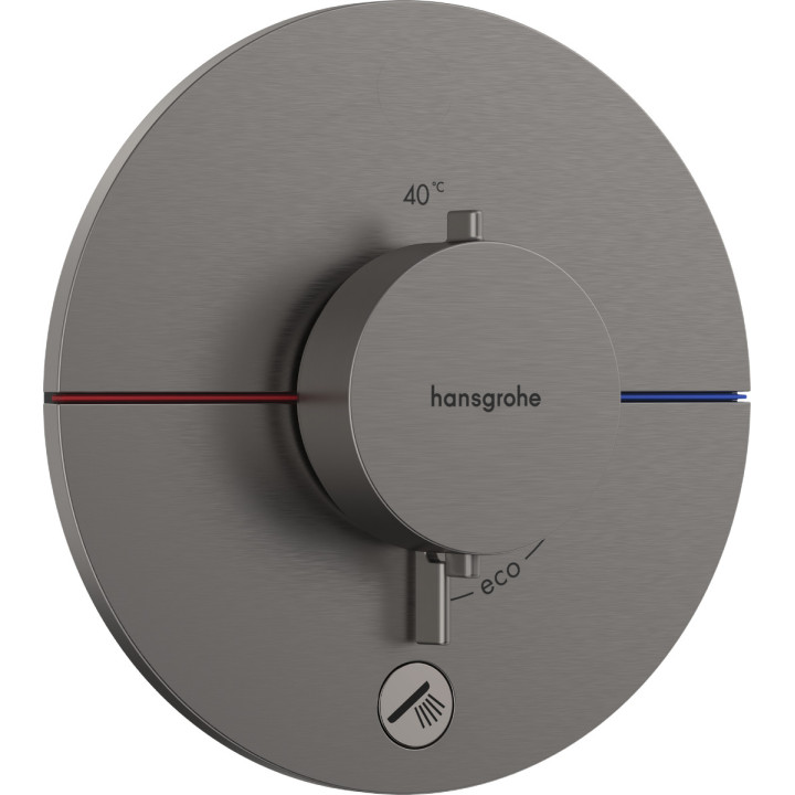 Bateria termostatyczna, podtynkowa do 1 odbiornika z dodatkowym wyjściem, Hansgrohe ShowerSelect Comfort S - Czarny Chrom Szczot