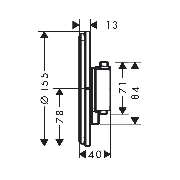 Bateria termostatyczna, podtynkowa do 1 odbiornika z dodatkowym wyjściem, Hansgrohe ShowerSelect Comfort S - Czarny Chrom Szczot
