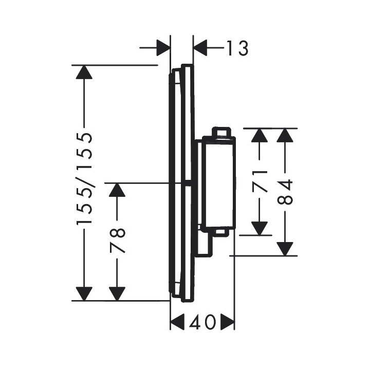 Bateria termostatyczna, podtynkowa do 2 odbiorników, Hansgrohe ShowerSelect Comfort E - Chrom