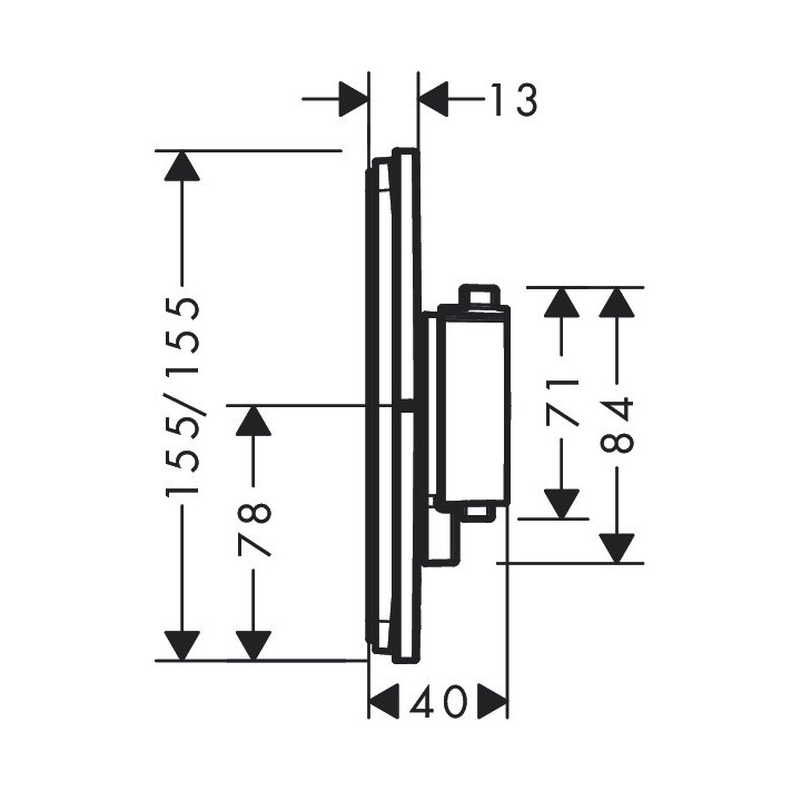 Bateria termostatyczna, podtynkowa do 1 odbiornika, Hansgrohe ShowerSelect Comfort Q - Czarny Chrom Szczotkowany