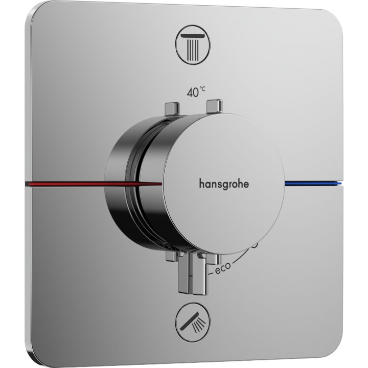 Bateria termostatyczna, podtynkowa do 2 odbiorników, Hansgrohe ShowerSelect Comfort Q - Chrom 