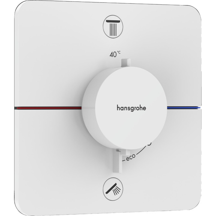 Bateria termostatyczna, podtynkowa do 2 odbiorników, Hansgrohe ShowerSelect Comfort Q - Biały Matowy