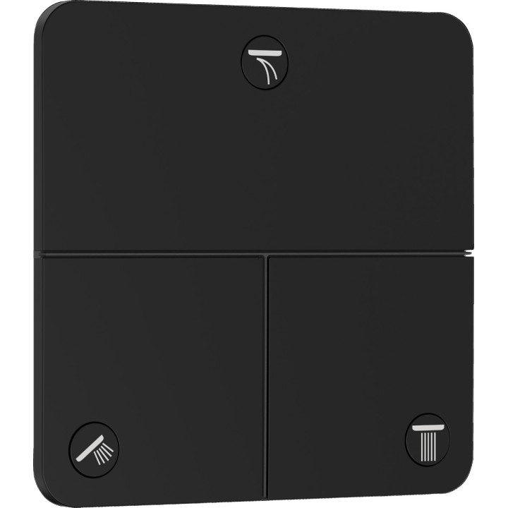 Zawór odcinający, podtynkowy do 3 odbiorników, Hansgrohe ShowerSelect Comfort Q - Czarny Matowy