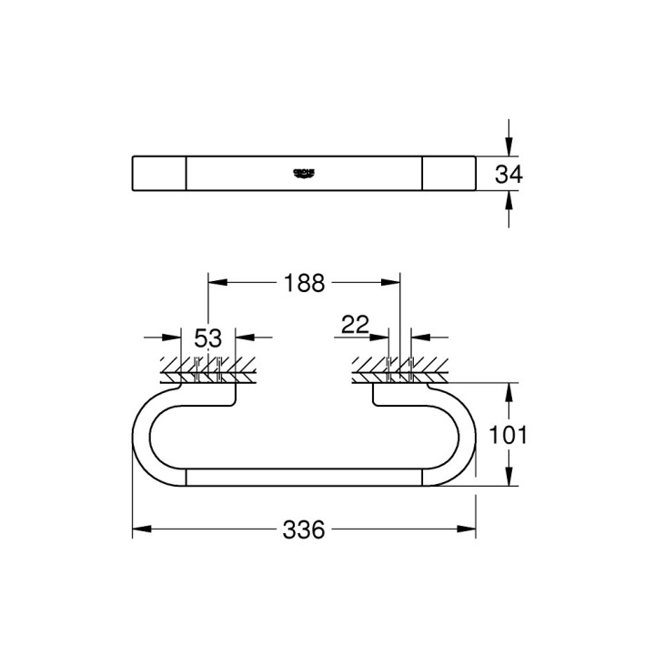 Uchwyt wannowy, GROHE SELECTION - brushed warm sunset