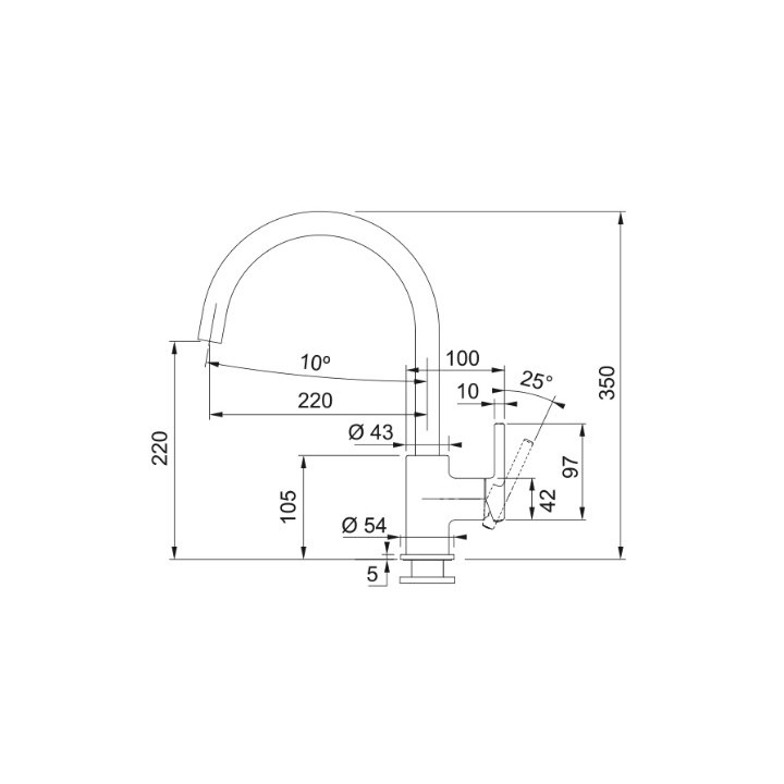 Bateria kuchenna ze stałą wylewką, Franke Lina XL - beżowy