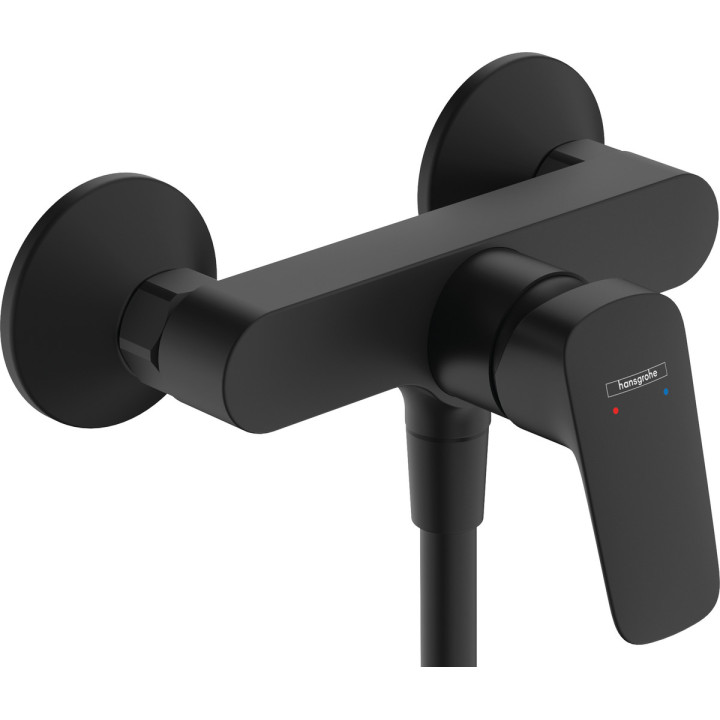 Jednouchwytowa bateria prysznicowa natynkowa, Hansgrohe Logis - Czarny Matowy