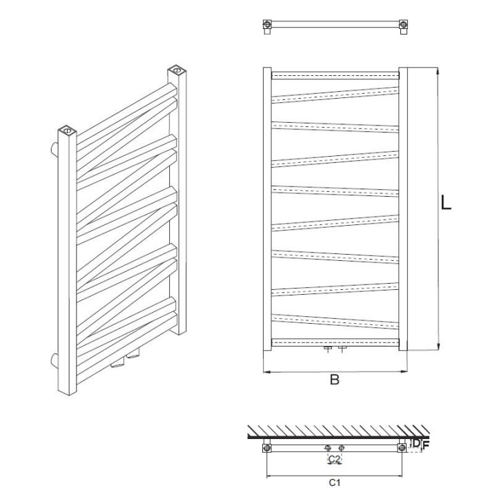 Grzejnik Terma ZigZag 60x50 cm - chrom