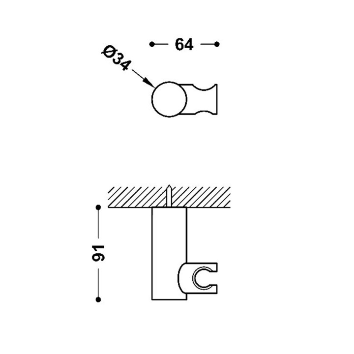 Obrotowa podstawa do słuchawki prysznicowej, TRES - 24-K Złoto Matowe