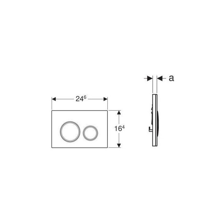 Przycisk uruchamiający, uniwersalny, pierścienie: mosiądz, Geberit Sigma21 