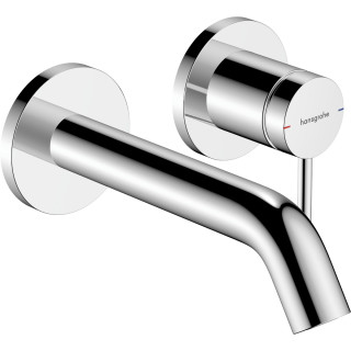 Jednouchwytowa bateria umywalkowa ścienna, podtynkowa z wylewką 16,5 cm, Hansgrohe Tecturis S - Chrom 