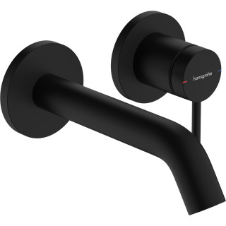 Jednouchwytowa bateria umywalkowa ścienna, podtynkowa z wylewką 16,5 cm, Hansgrohe Tecturis S - Czarny Matowy