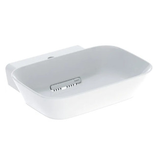 Umywalka nablatowa, w kształcie misy, odpływ poziomy, Geberit ONE 