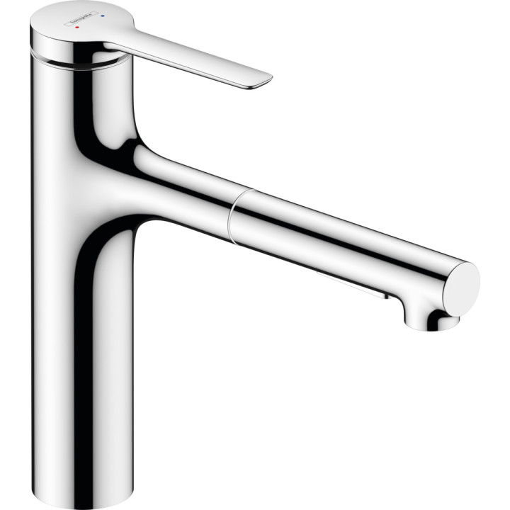 Jednouchwytowa bateria kuchenna 160, metalowa wyciągana wylewka, 2jet, sBox, Hansgrohe Zesis M33 - Chrom 