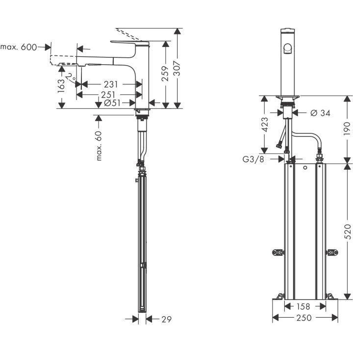 Jednouchwytowa bateria kuchenna 160, metalowa wyciągana wylewka, 2jet, sBox, Hansgrohe Zesis M33 - Stal Szlachetna Finish