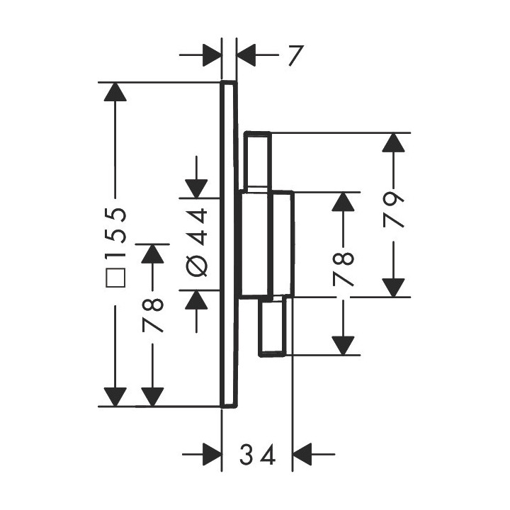 Bateria z mieszaczem, podtynkowa do 2 odbiorników, Hansgrohe DuoTurn Q - Brąz Szczotkowany
