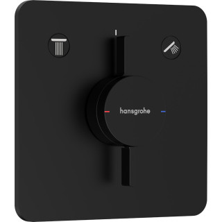 Bateria z mieszaczem, podtynkowa do 2 odbiorników, Hansgrohe DuoTurn Q - Czarny Matowy