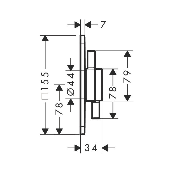 Bateria z mieszaczem, podtynkowa do 1 odbiornika, Hansgrohe DuoTurn Q - Brąz Szczotkowany