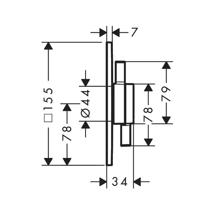 Bateria z mieszaczem, podtynkowa do 1 odbiornika, Hansgrohe DuoTurn E - Czarny Matowy