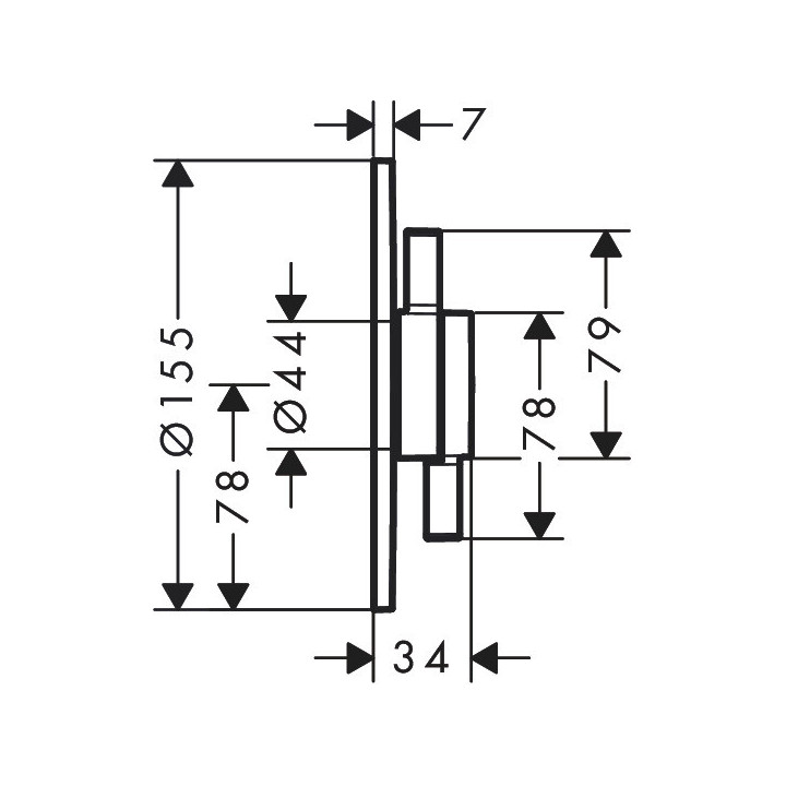 Bateria z mieszaczem, podtynkowa do 1 odbiornika, Hansgrohe DuoTurn S - Czarny Matowy