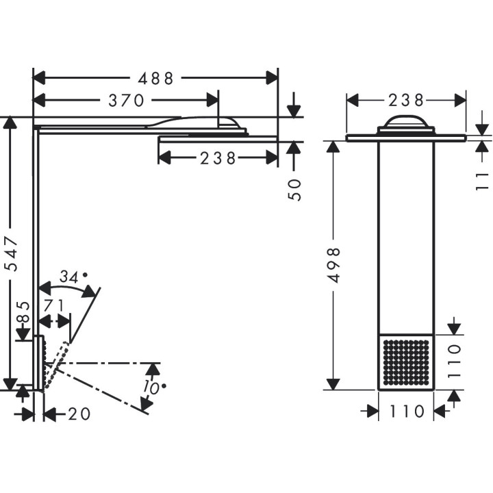 Moduł głowicy prysznicowy 250/250 2jet z prysznicem na ramiona, AXOR ShowerComposition - Chrom