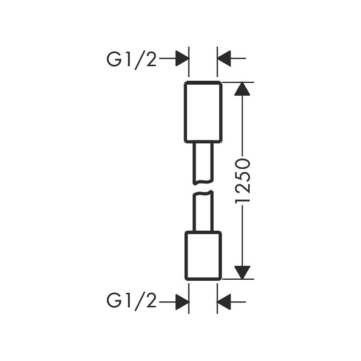  Tekstylny wąż prysznicowy 1,25 m z nakrętkami cylindrycznymi, AXOR ShowerSolutions - Chrom 