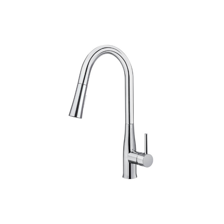 Bateria kuchenna z wyciąganą wylewką - 2 rodzaje strumienia, Deante Lukrecja - Chrom  