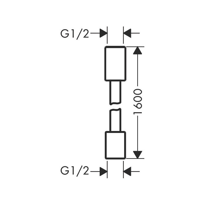 Tekstylny wąż prysznicowy 1,60 m z nakrętkami cylindrycznymi, AXOR ShowerSolutions - Stal Szlachetna Optyczna