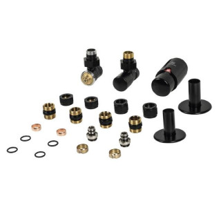 Zestaw trójosiowy regulacyjny osiowy, kątowy Terma Vision All In One, lewy - biały soft