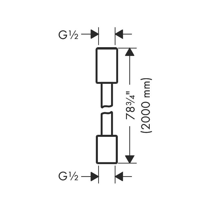 Tekstylny wąż prysznicowy 2 m z nakrętkami cylindrycznymi, AXOR ShowerSolutions - Złoty Optyczny Szczotkowany