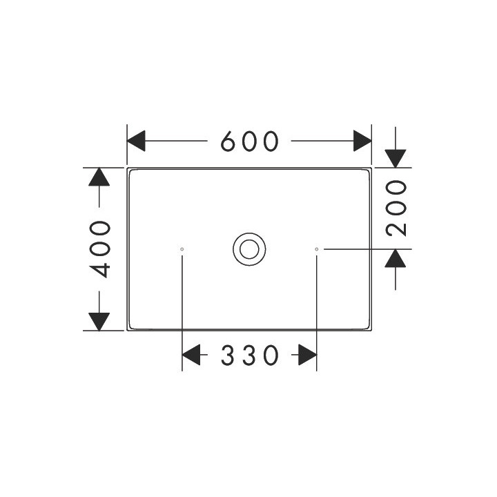Umywalka nablatowa 600/400 bez otworu na baterie i przelewu, AXOR Suite Basins & Bathtub - Czarny Chrom Szczotkowany
