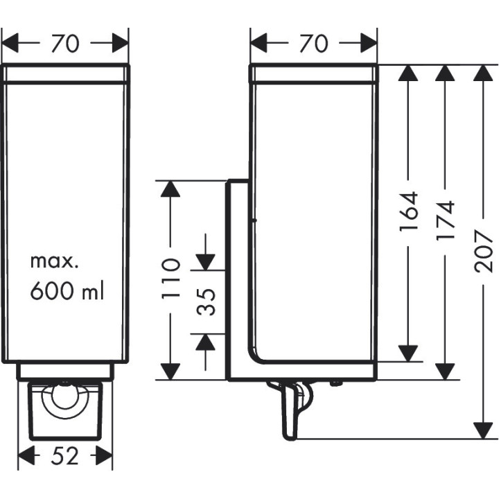 Dozownik mydła w płynie, AXOR Universal Rectangular - Brąz Szczotkowany