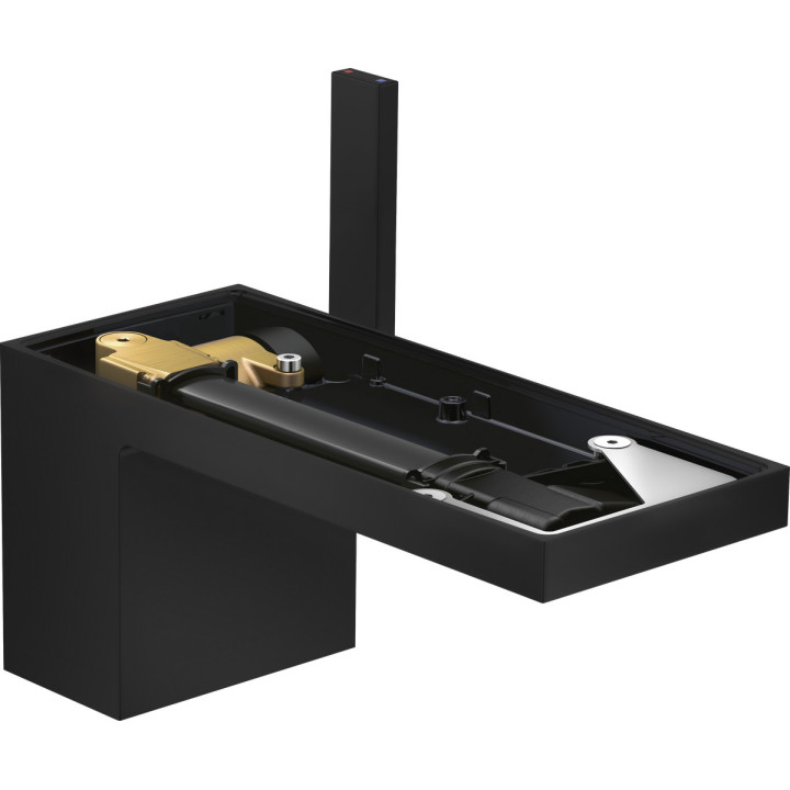 Jednouchwytowa bateria umywalkowa 70 z kompletem odpływowym Push-Open, bez płytki, AXOR MyEdition - Czarny Matowy 