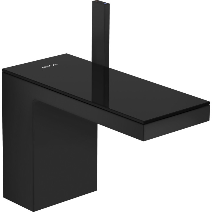 Jednouchwytowa bateria umywalkowa 110 z kompletem odpływowym Push-Open, AXOR MyEdition - Czarny Matowy/Czarne Szkło