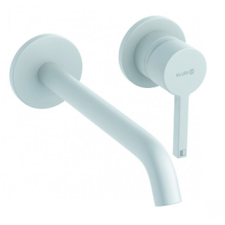 Ścienna bateria umywalkowa, wysięg wylewki 220 mm, KLUDI NOVA FONTE Pura - Biały mat