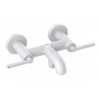 Bateria wannowo-natryskowa, uchwyty proste, KLUDI NOVA FONTE Puristic - Biały mat 