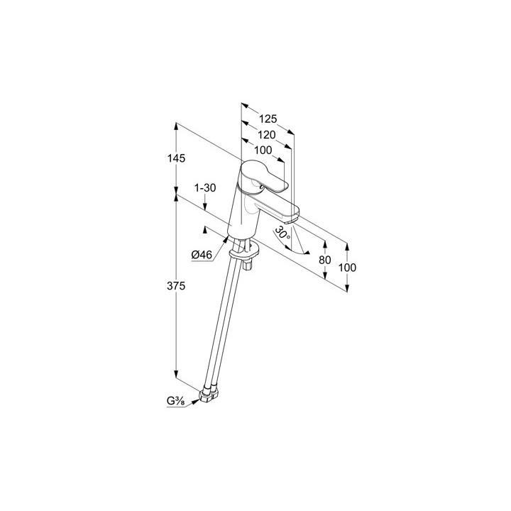 Jednouchwytowa bateria umywalkowa 70, bez zestawu odpł, KLUDI PURE&EASY - Chrom 