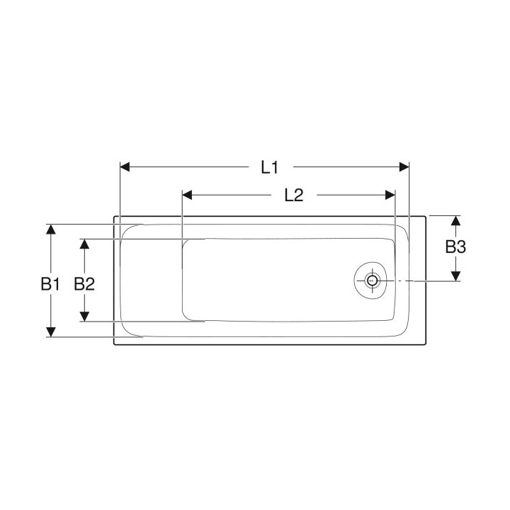 Wanna prostokątna, slim, z nogami, Geberit Tawa - Biały błyszczący