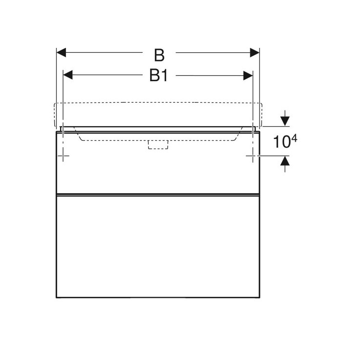 Szafka pod umywalkę Geberit Smyle Square, z dwoma szufladami