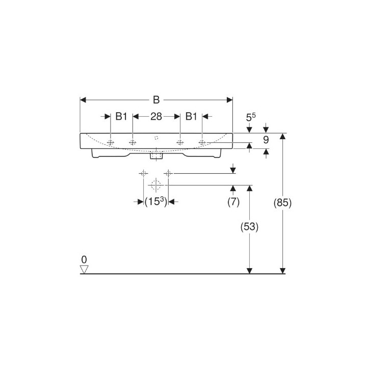 Umywalka, Geberit iCon - Biały