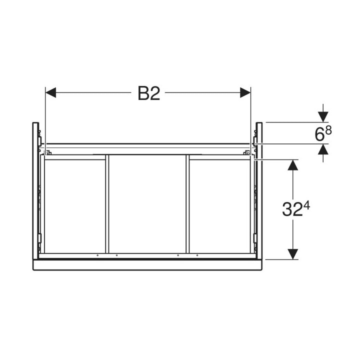 Szafka pod umywalkę Geberit iCon, z dwoma szufladami