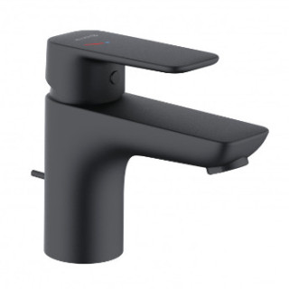 Jednouchwytowa bateria umywalkowa 75 mm, z zestawem odpływowym, KLUDI PURE&STYLE - Czarny mat 