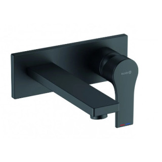Ścienna bateria umywalkowa, wylewka 180 mm, KLUDI ZENTA SL - Czarny mat 