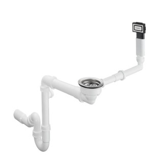 Manualny komplet odpływowy Hansgrohe D14-10, z przelewem, stal szlachetna