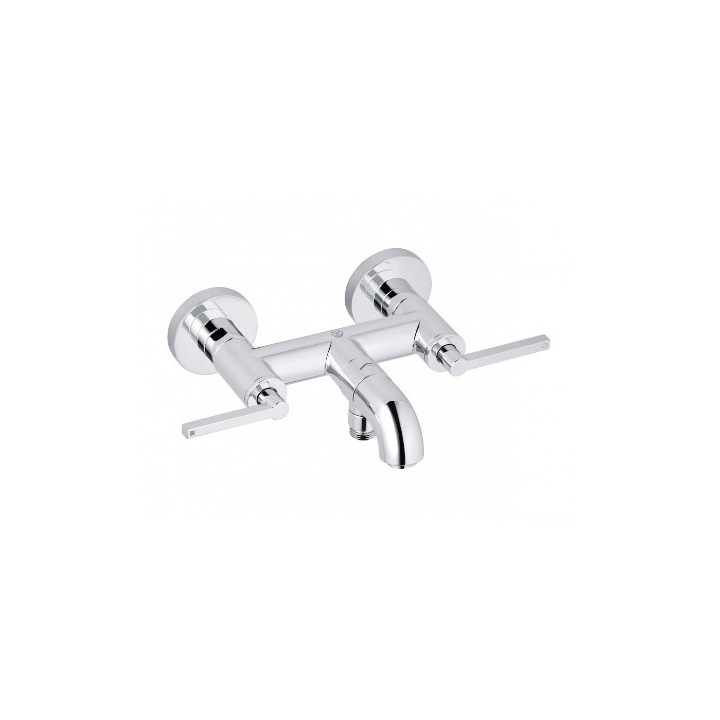 Bateria wannowo-natryskowa, uchwyty proste, KLUDI NOVA FONTE Puristic - Chrom