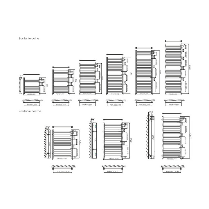 Grzejnik (zasilanie boczne), Komex Lena, 75x63cm - Biały