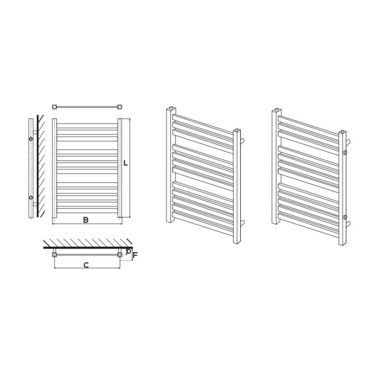 Grzejnik (zasilanie boczne), Komex Lena, 115x53cm - Biały