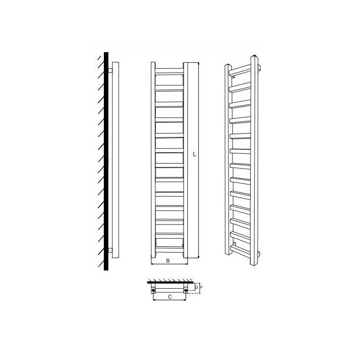 Grzejnik, Komex Inez, 121x25cm - Biały